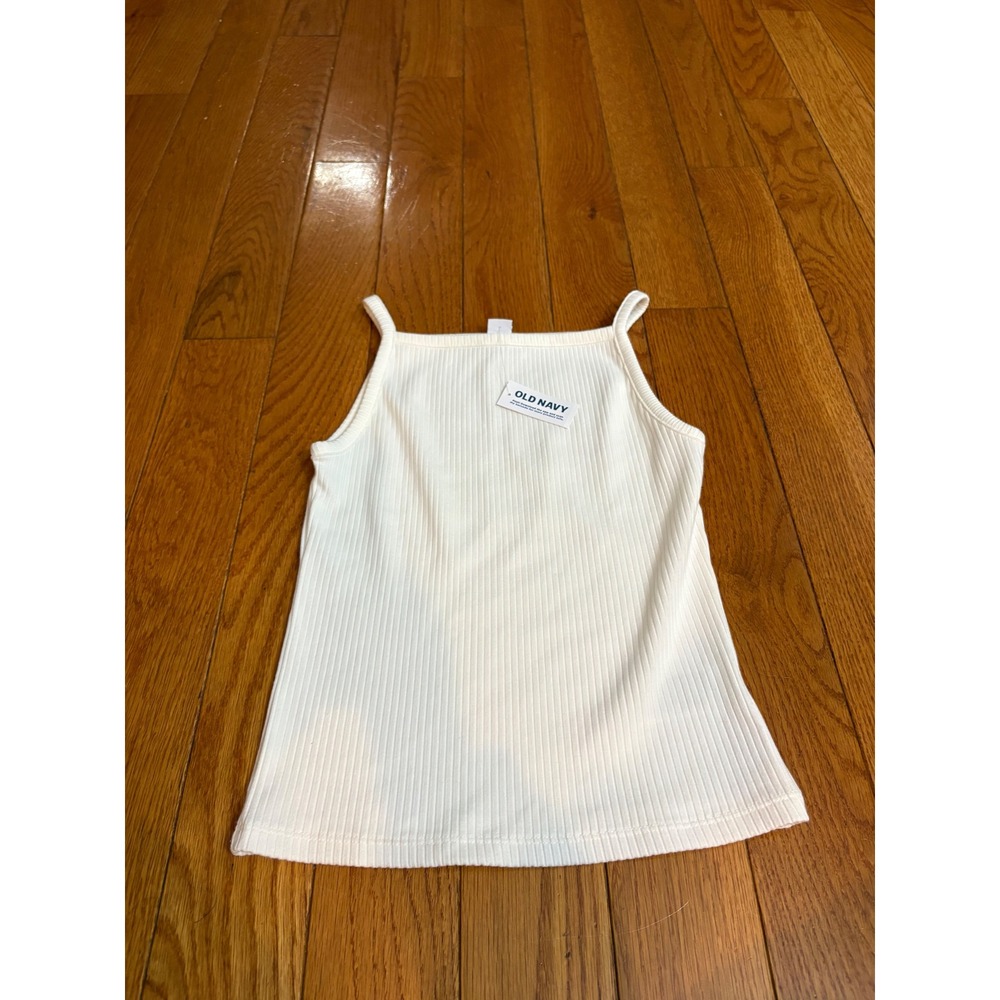 NWOT Old Navy Womens White Ribbed Square Neck Tank Top XS 416998-01-1 $25